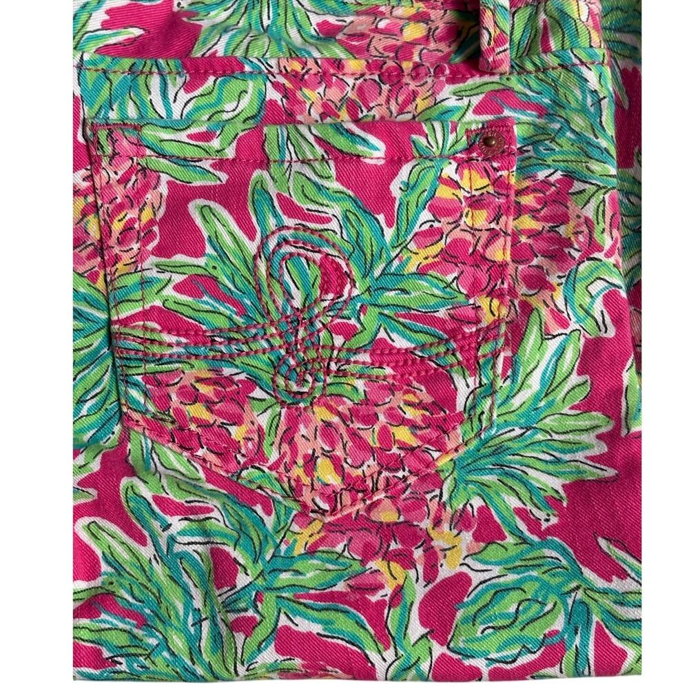 Lilly Pulitzer Worth Straight Jean‎ Orchid Pink Spike The Punch Pineapple Size 2 - Picture 7 of 8
